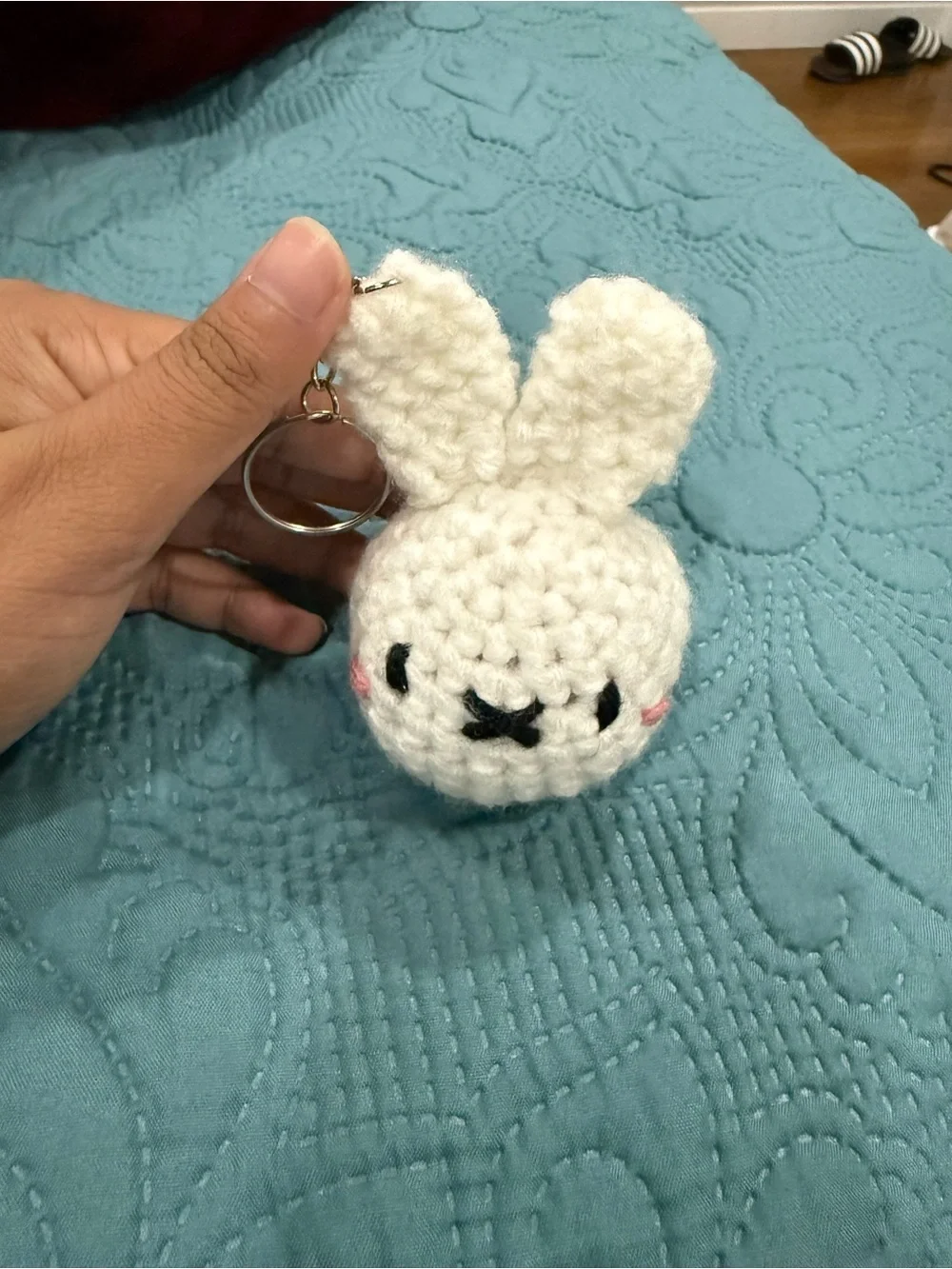 White Crochet Miffy Keychain Plush